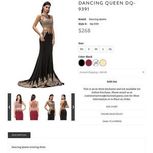 STUNNING DANCING QUEEN FORMAL TWO-PIECE MERMAID DRESS IN BLACK‎